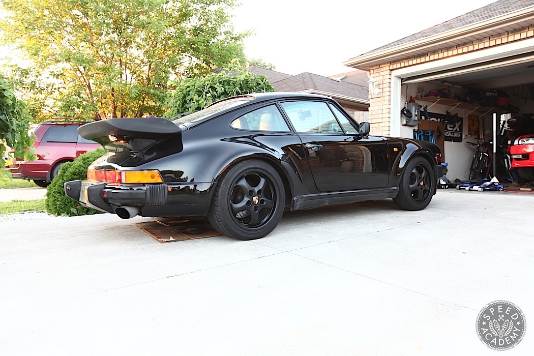 The 964 Carrera wheels got the Plastidip treatment to toughen up or Murder out (as some call it) the look of the 911. 